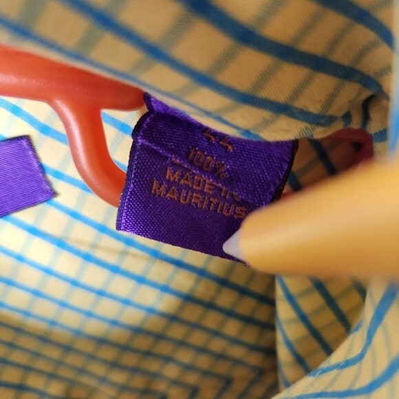 Kuhlman Long Mens Sleeve Checkered Print Button Down Shirt Size 44 - Picture 6 of 9